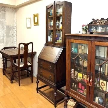 【ご使用例】英国アンティークのビューローブックケース