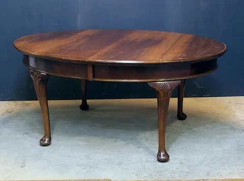 エクステンションテーブル｜マホガニー材・1930年代 シェル彫刻の猫脚ダイニング