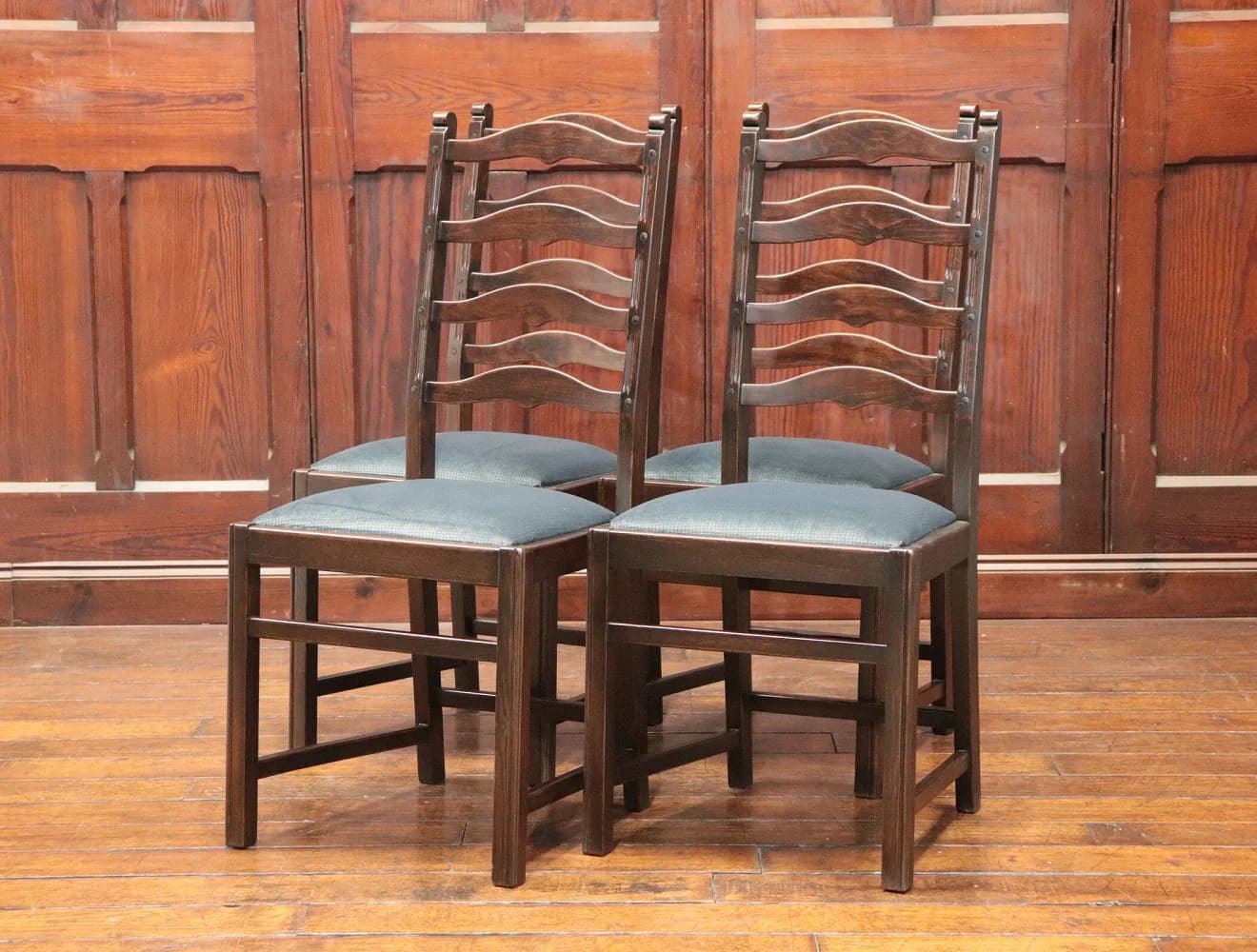 ダイニングチェア4脚セット|ブナ材・エルム材・1960年代 ハイバック ERCOL(アーコール)
