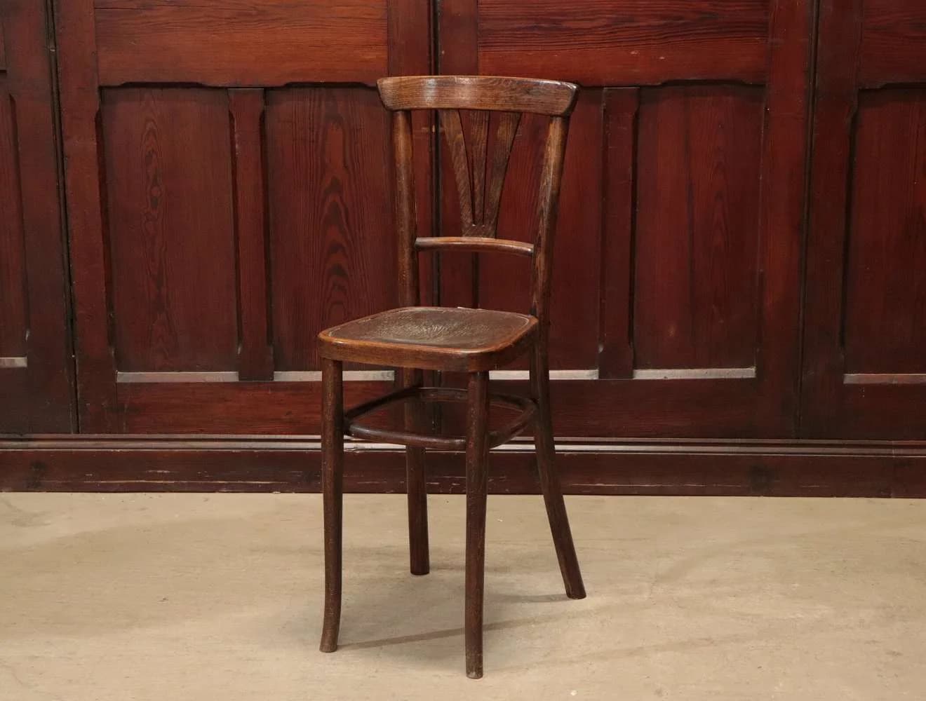 ベントウッドハイチェア｜ビーチ材・1930年代 型押し座面のカフェチェア