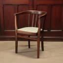 ベントウッドアームチェア｜ビーチ材・1930年代 布張り座面のタブチェア