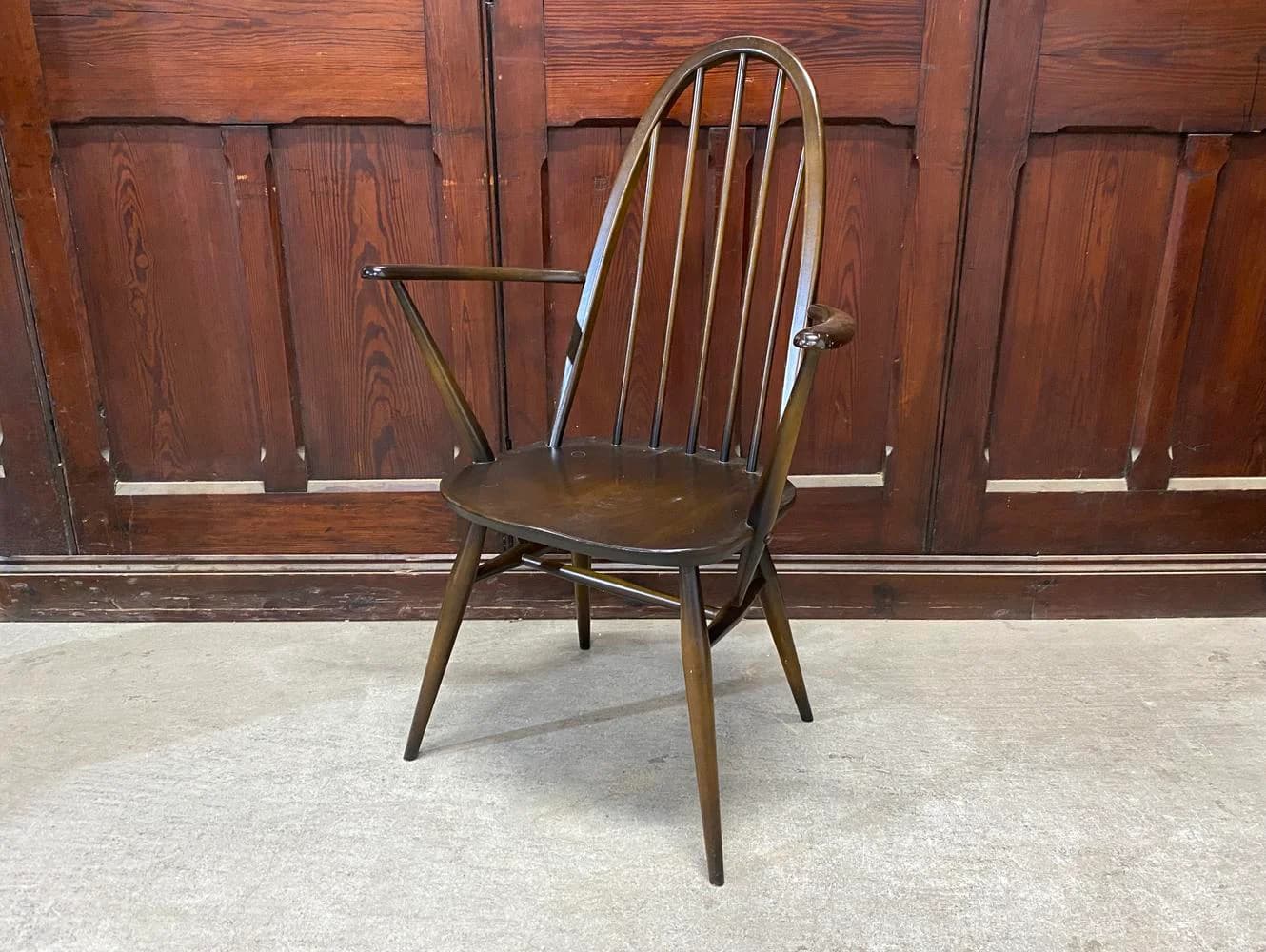 クエーカーアームチェア|ブナ・エルム材・1960年代 ハイバック肘掛け付き ERCOL(アーコール)