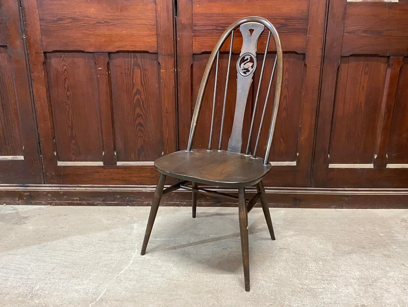 スワンバックチェア|ブナ材・エルム材・1960年代 ハイバック ERCOL(アーコール)