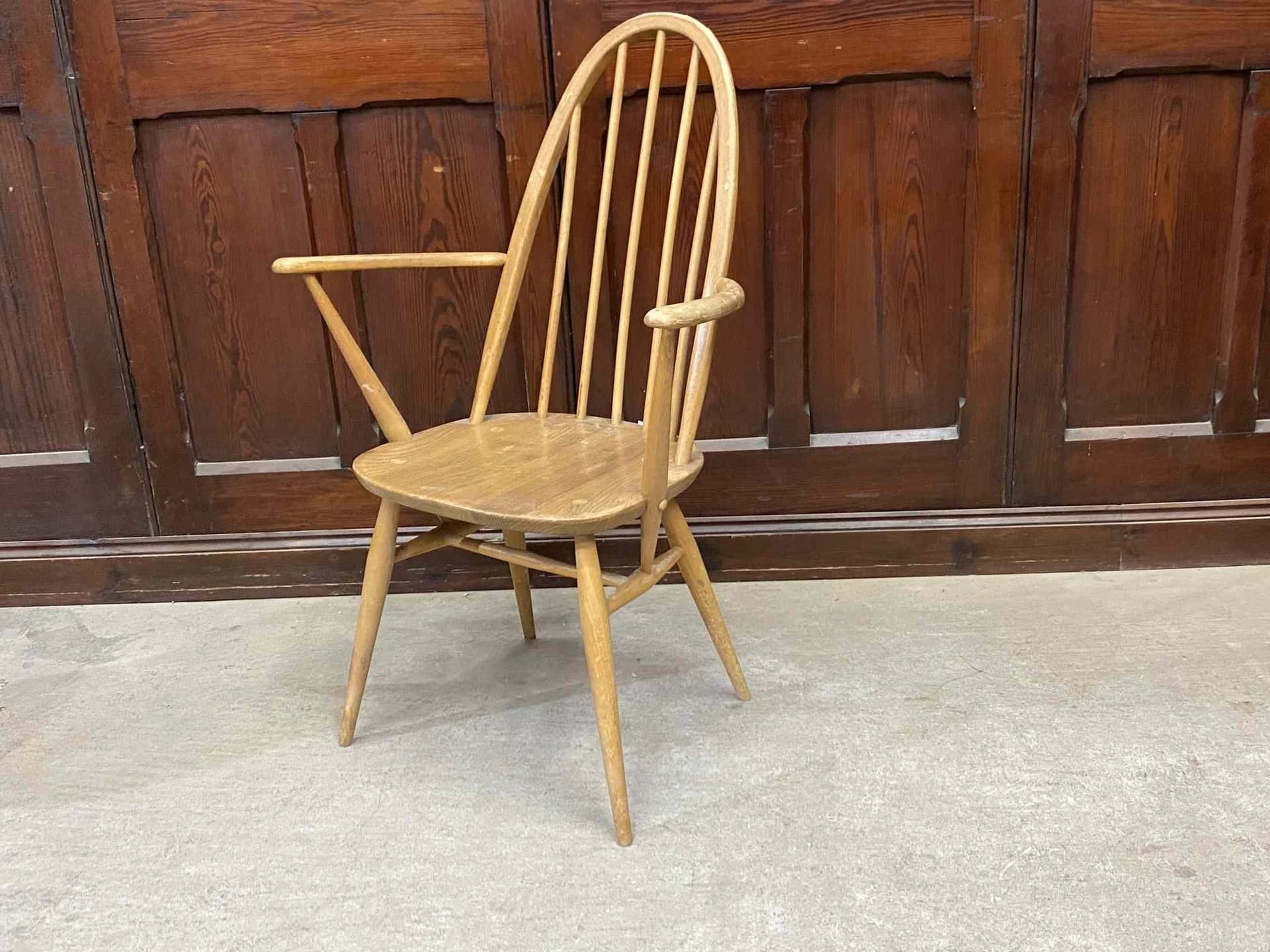 クエーカーアームチェア|ブナ・エルム材・1960年代 ハイバック肘掛け付き ERCOL(アーコール)